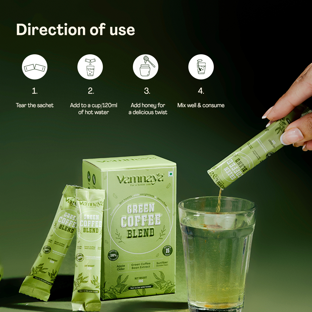 Green Coffee Blend | With Prebiotic Sunfiber®, L-Theanine, Apple Cider Vinegar | Lemon & Tulsi