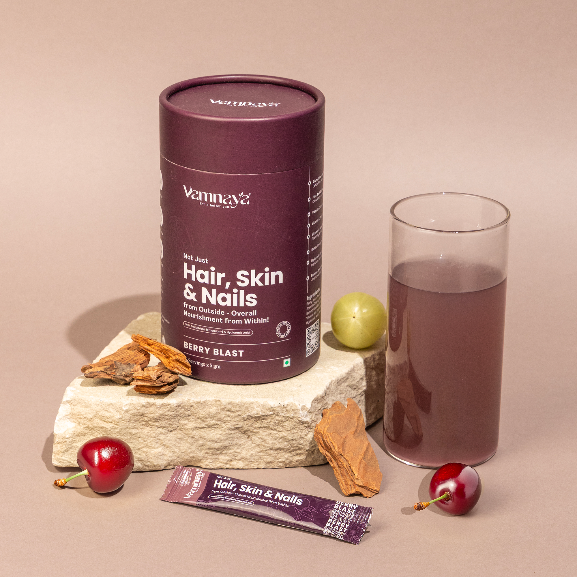 Hair, Skin & Nails | With Glutathione, Hyaluronic Acid, Fruits, Bamboo Root & Pine Bark Extract