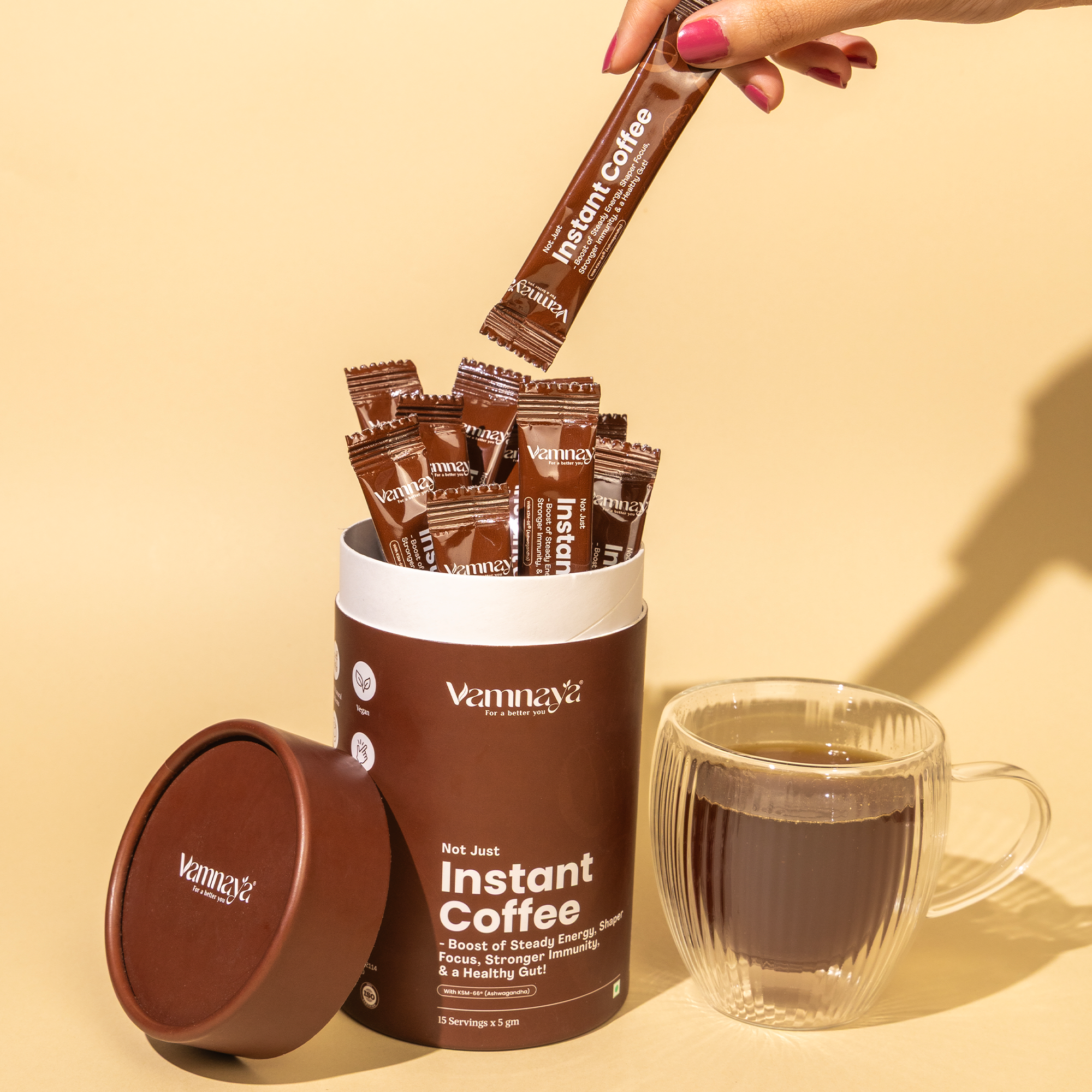 Instant Coffee | With Ashwagandha, Shiitake, Maitake Mushrooms, Taurine, Coffee Arabica