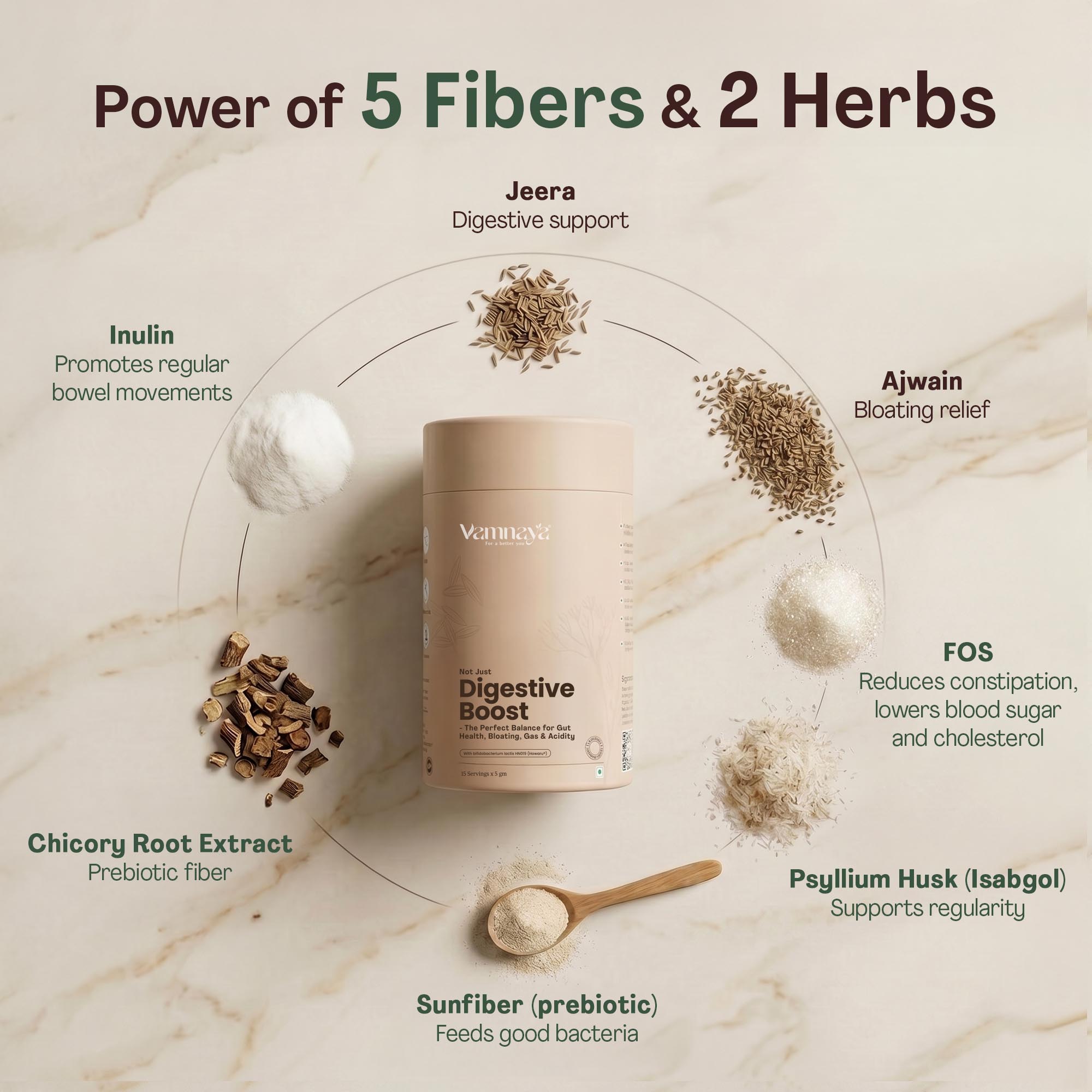 Digestive Boost | With Isabgol, Ajwain, Jeera, Prebiotic & Probiotic