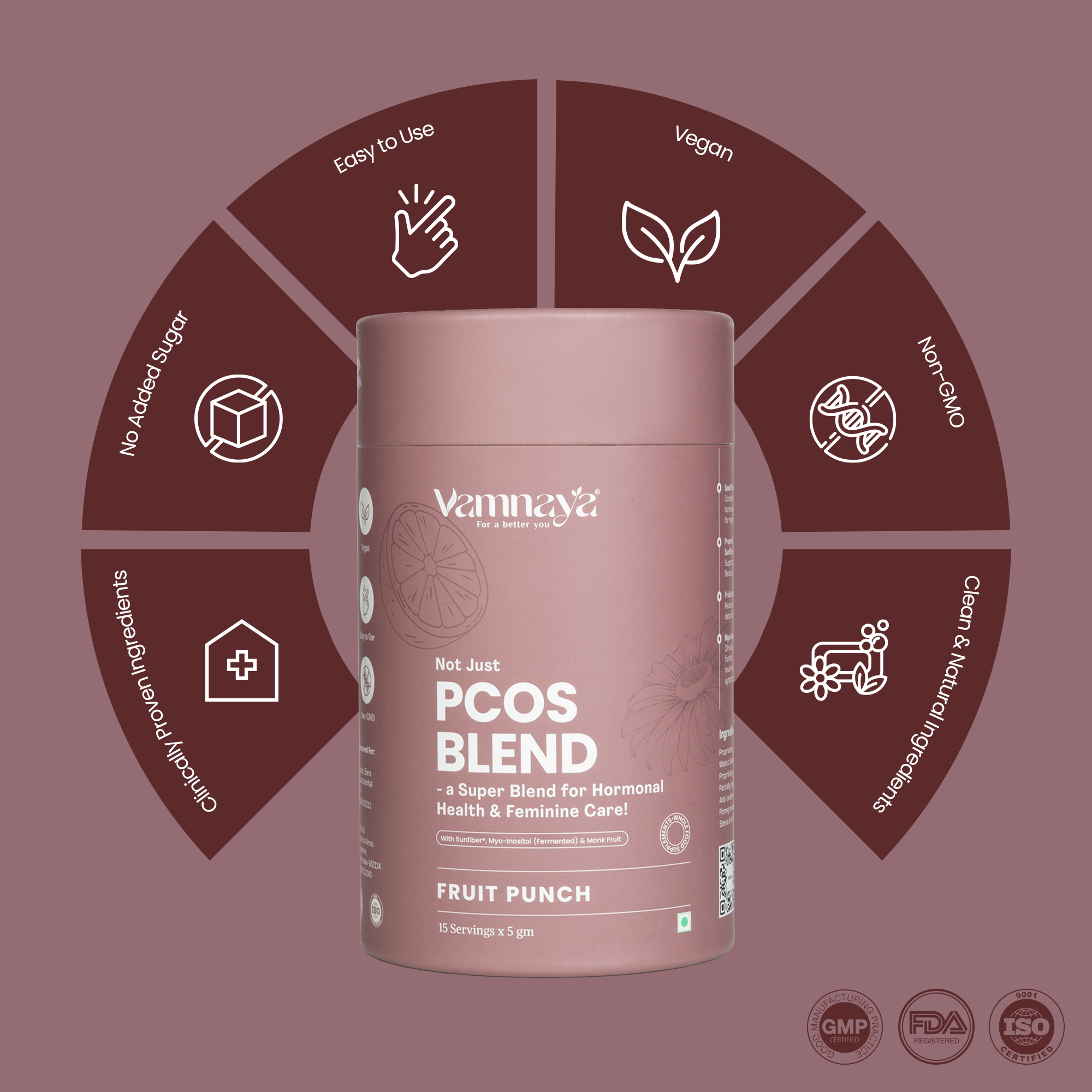 PCOS Blend | With Myo-Inositol, Walnuts, Almonds, Cashew Nuts, Isabgol & Monk Fruit