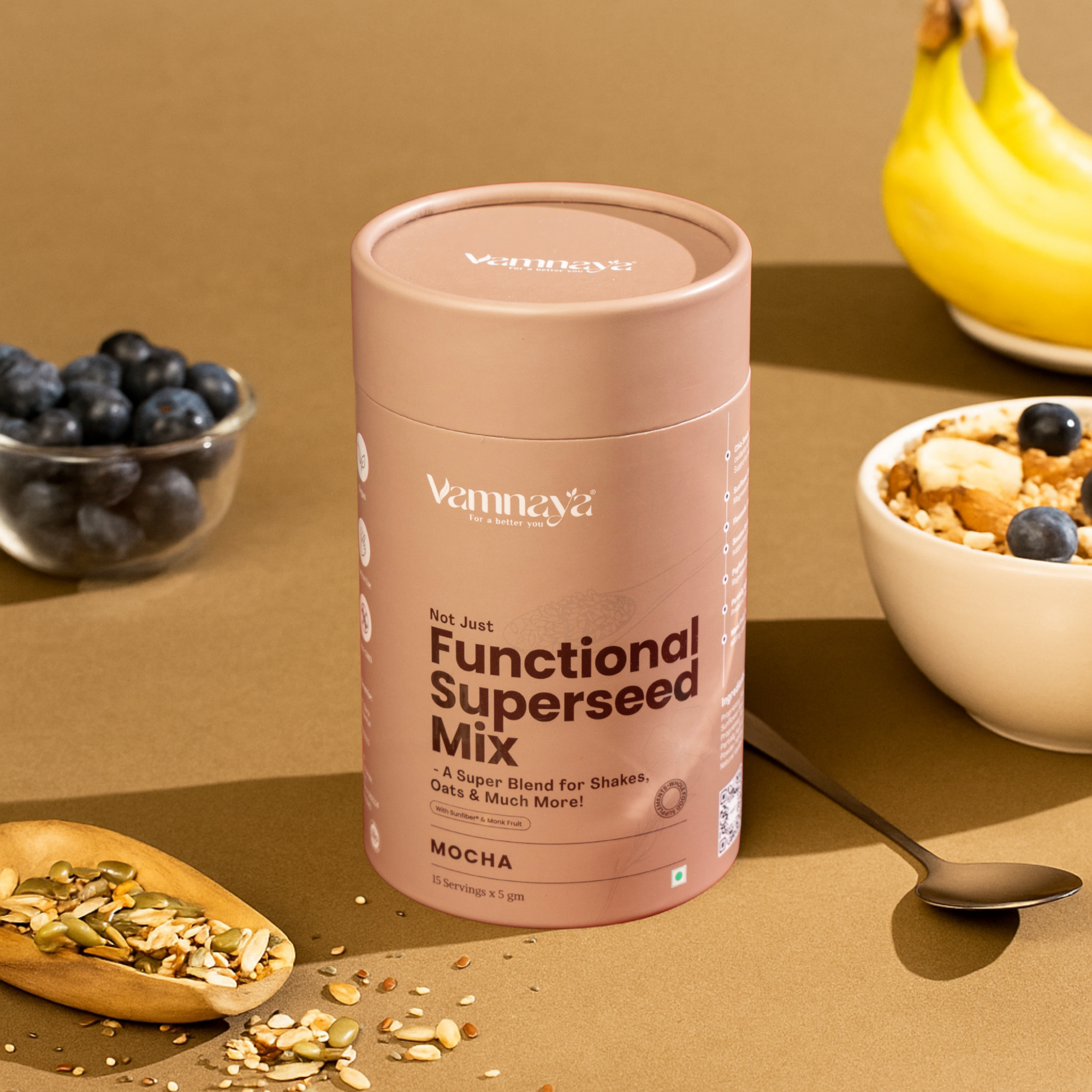 Functional Superseed Mix Powder | With Chia Seeds, Sunflower Seeds, Flax Seeds, Sesame Seeds, Isabgol & Prebiotic